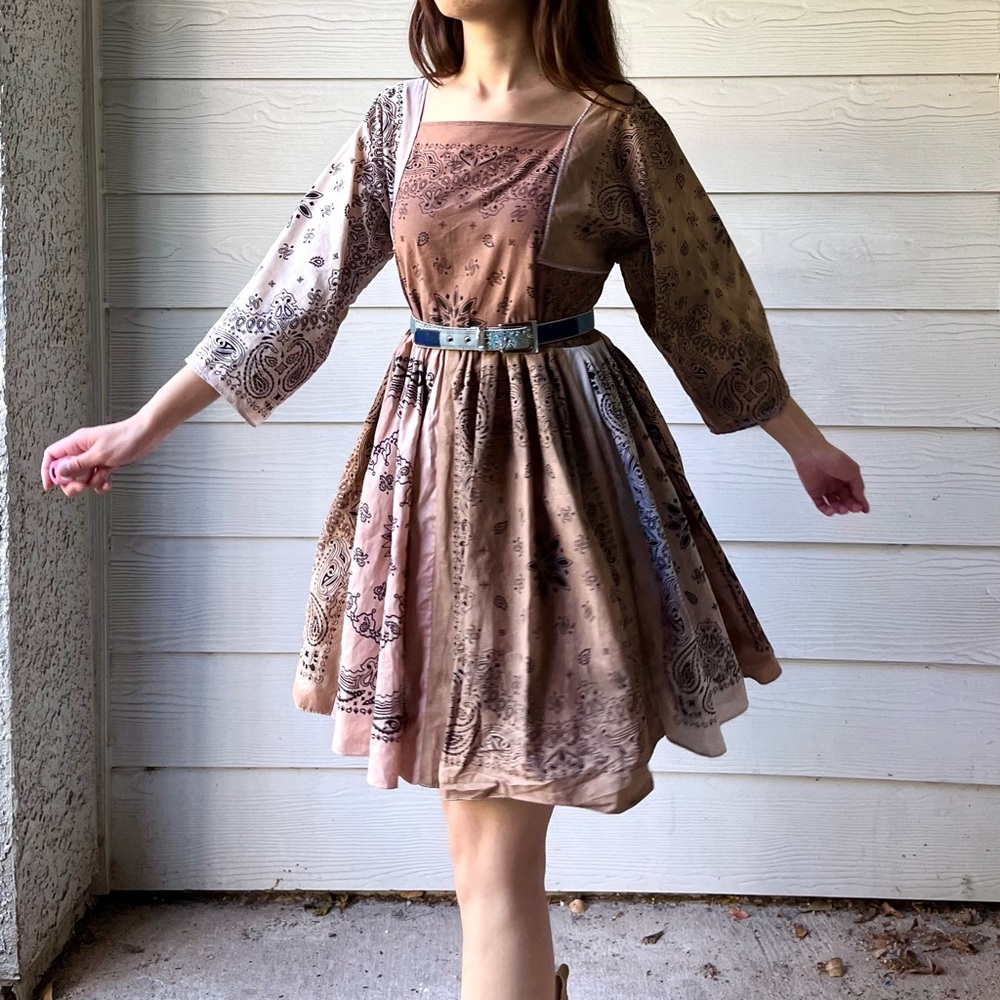 Handmade Bandana Dress SKU 7780 Muddy/Earthy - Picture 6 of 16